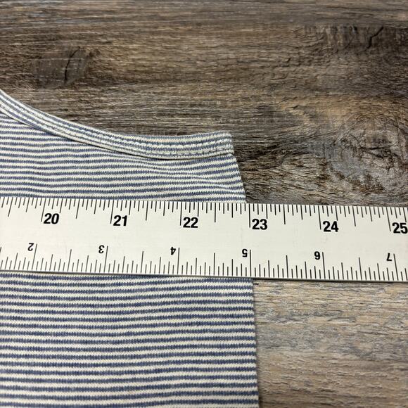 Vintage 90s‎ Cedar Point Shirt Striped Blue White Mens L XL Destination Tank Top - Picture 6 of 9